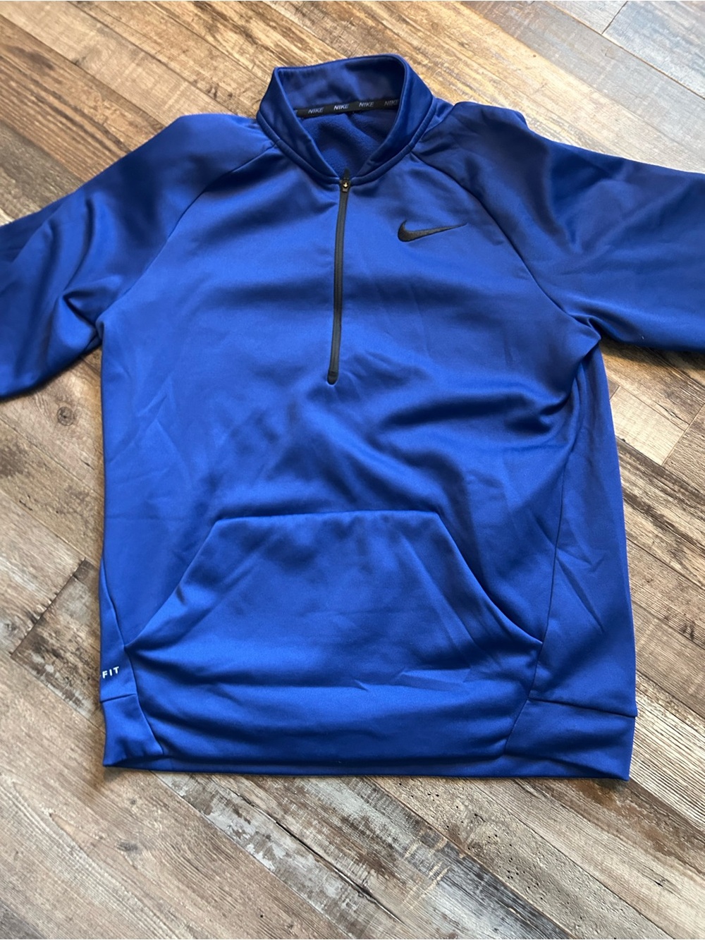 Nike Blue Dri-FIT Half-Zip Pullover with Black Swoosh